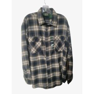 NWT StillWater Supply Co Men's XL  Long Sleeve Flannel Shirt Green/Brown/Cream